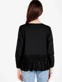 Wendy Trendy Maglia donna oversize con bordo finale a palloncino