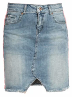 Wiya Gonna corta in jeans sfrangiata