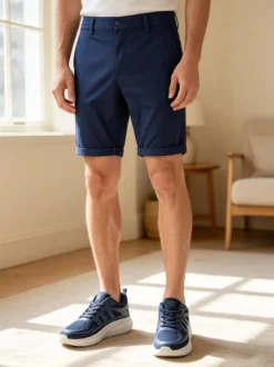 X-Cape Bermuda da uomo in cotone con stampa micro texture - blu