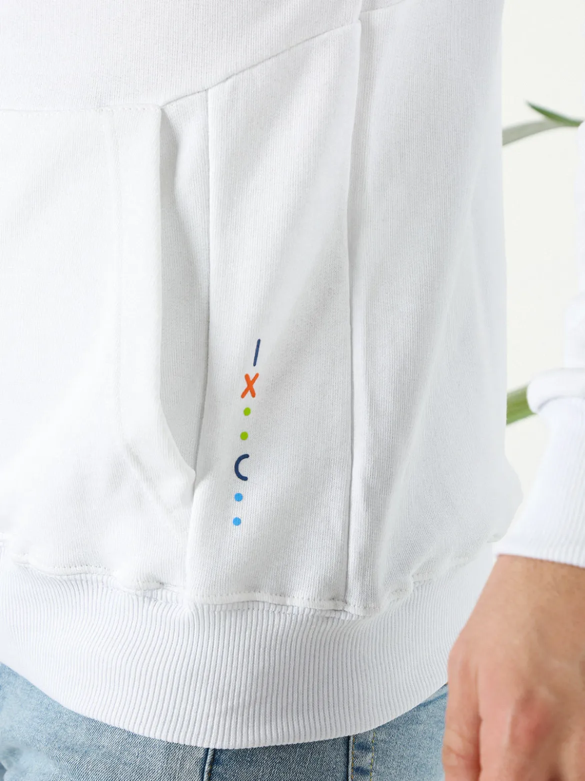 X-Cape Felpa da uomo in cotone con cappuccio - bianco