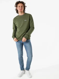 X-Cape Felpa girocollo da uomo in cotone con stampa dietro - militare