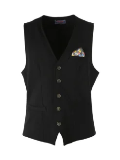 X-Cape Gilet classico da uomo con bottoni - nero