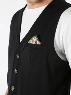 X-Cape Gilet classico da uomo con bottoni - nero