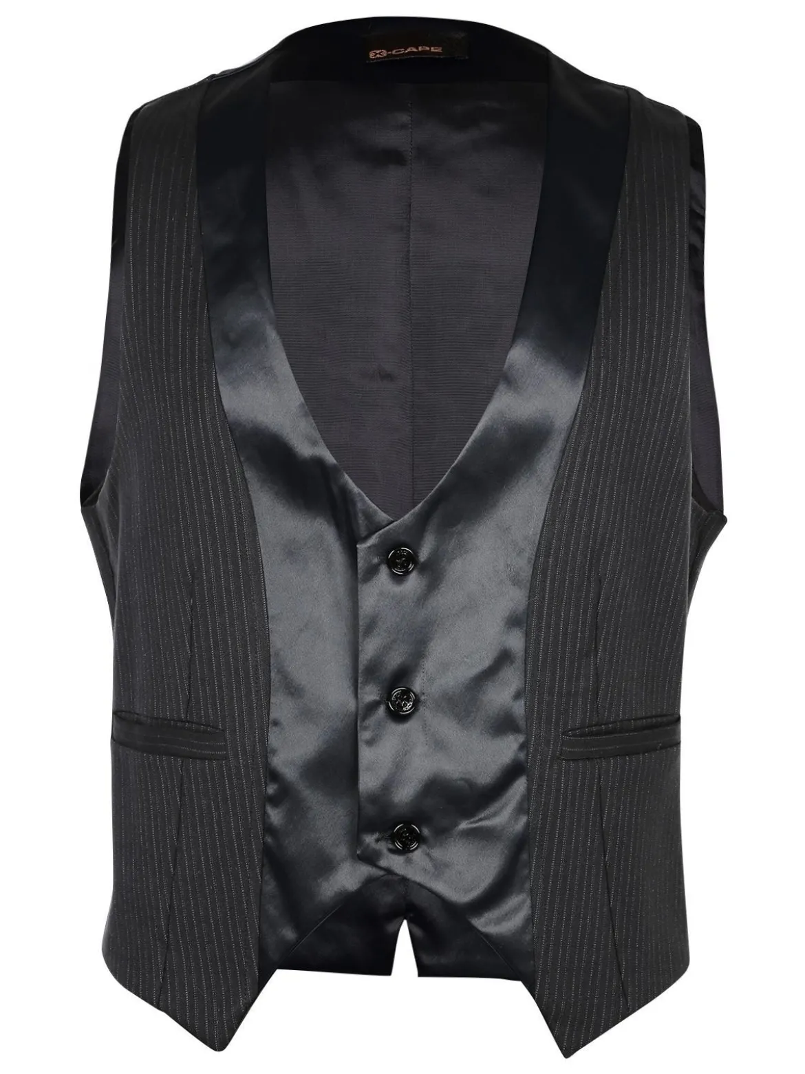 X-Cape Gilet elegante gessato nero