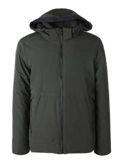 X-Cape Giubbotto uomo imbottito con cappuccio e zip - militare