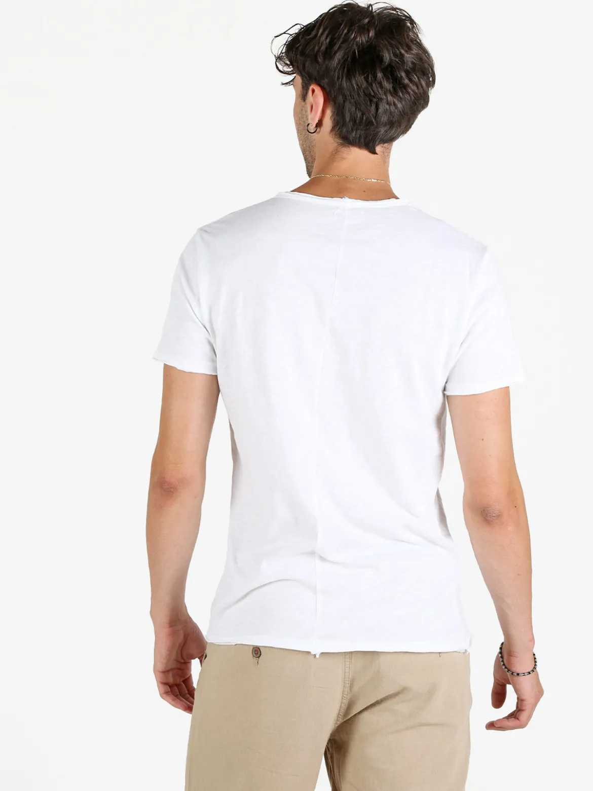 X-Cape T-shirt uomo in cotone con taschino - bianco