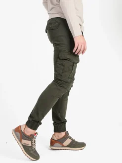 X-Feel Pantaloni casual da uomo con tasconi laterali e polsini