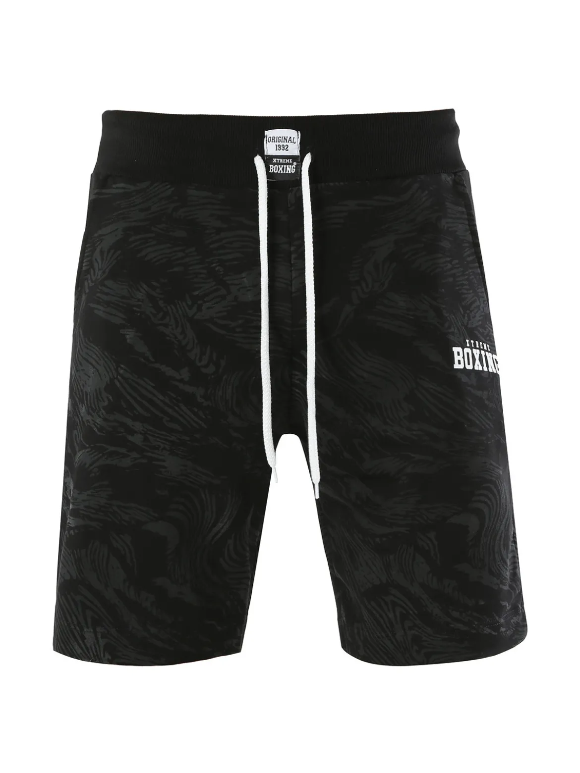 Xtreme Boxing Bermuda sportivi da uomo con coulisse e stampe - nero