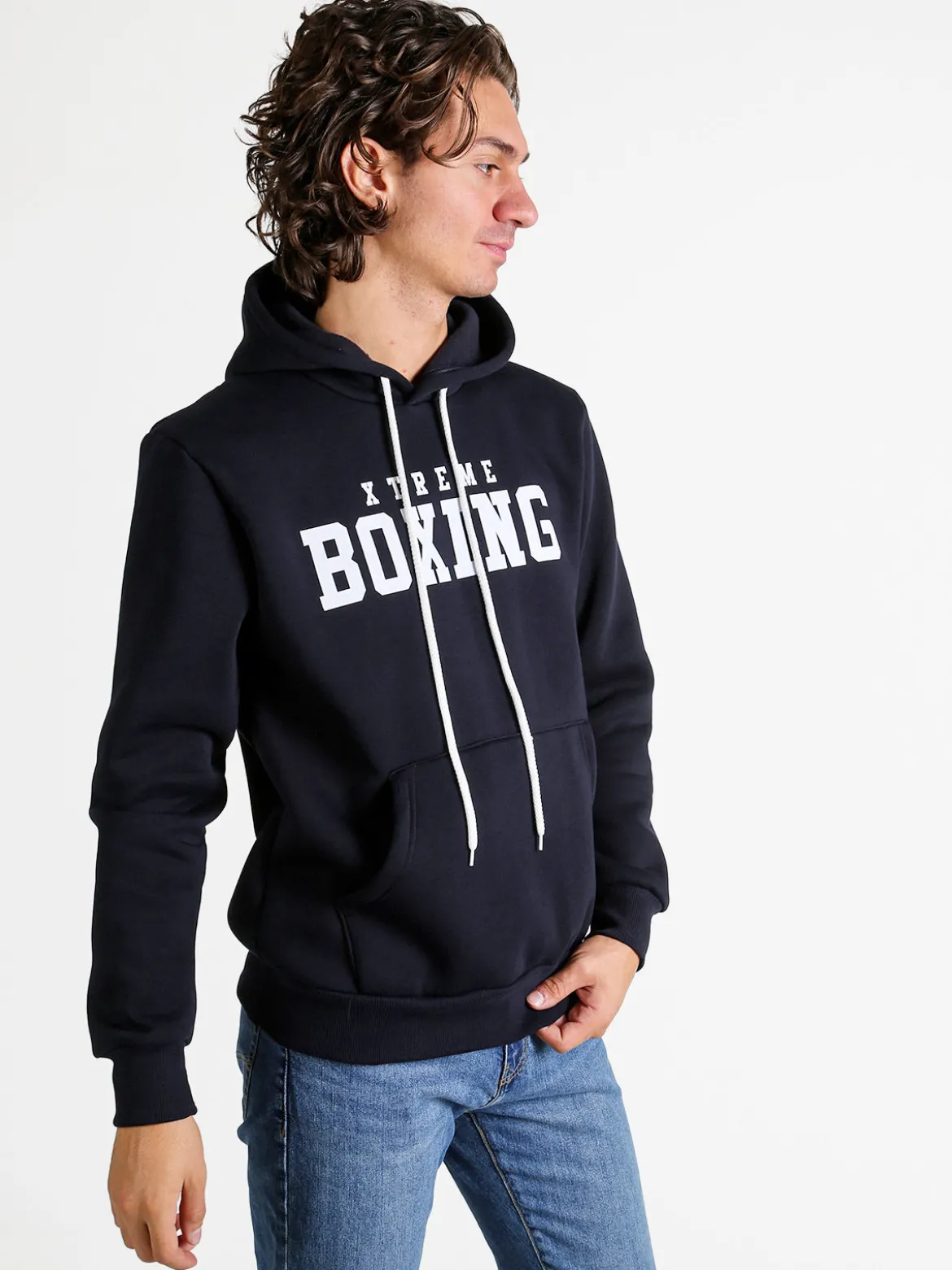 Xtreme Boxing Felpa da uomo con cappuccio - blu scuro