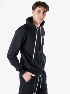 Xtreme Boxing Felpa da uomo in cotone con cappuccio e zip - blu scuro