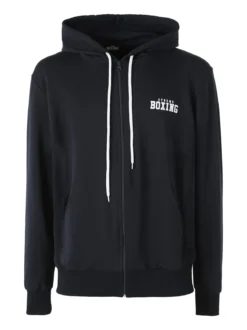 Xtreme Boxing Felpa da uomo in cotone con cappuccio e zip - blu scuro