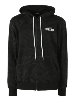 Xtreme Boxing Felpa da uomo in cotone con cappuccio e zip - nero