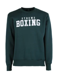 Xtreme Boxing Felpa girocollo da uomo invernale con logo - verde