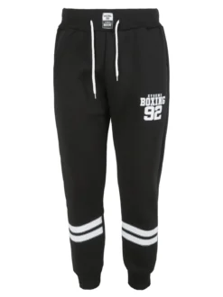Xtreme Boxing Pantaloni tuta da uomo felpati con polsini - nero