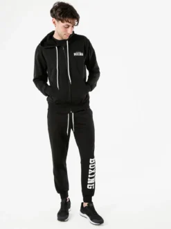 Xtreme Boxing Pantaloni tuta da uomo in cotone con coulisse e logo - nero