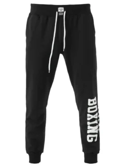 Xtreme Boxing Pantaloni tuta da uomo in cotone con coulisse e logo - nero