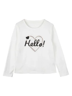 Yes! Do Kid'S Completo 3 pezzi da bambina con felpa con stampa a cuori - panna