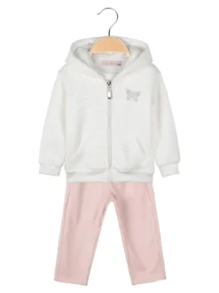 Yes! Do Kid'S Completo 3 pezzi da neonata con cappuccio e zip - bianco