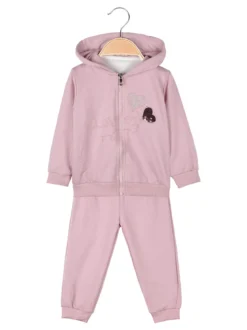 Yes! Do Kid'S Completo 3 pezzi da neonata con cappuccio e zip - rosa