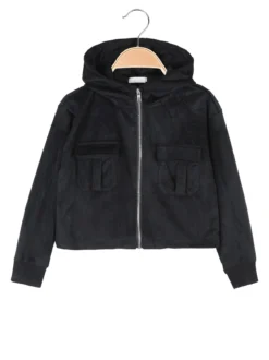 Yes! Do Kid'S Felpa da bambina cropped con cappuccio e zip