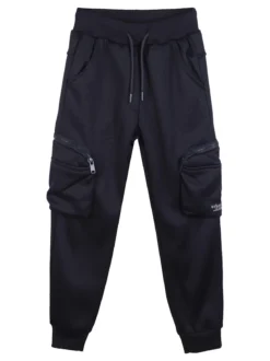 Yi Boy Pantaloni da bambino con tasconi laterali e polsini