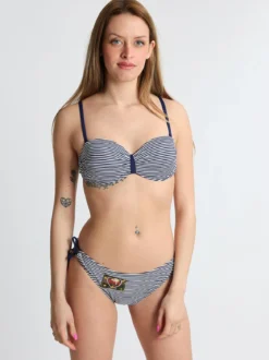 Y&M Bikini a fascia imbottito a fantasia rigata