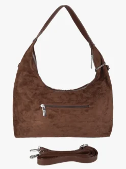 You Young Coveri Borsa hobo da donna in tessuto scamosciato con borchie - moro