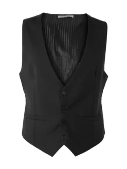 Y.T Jeans Gilet classico da uomo con bottoni - nero