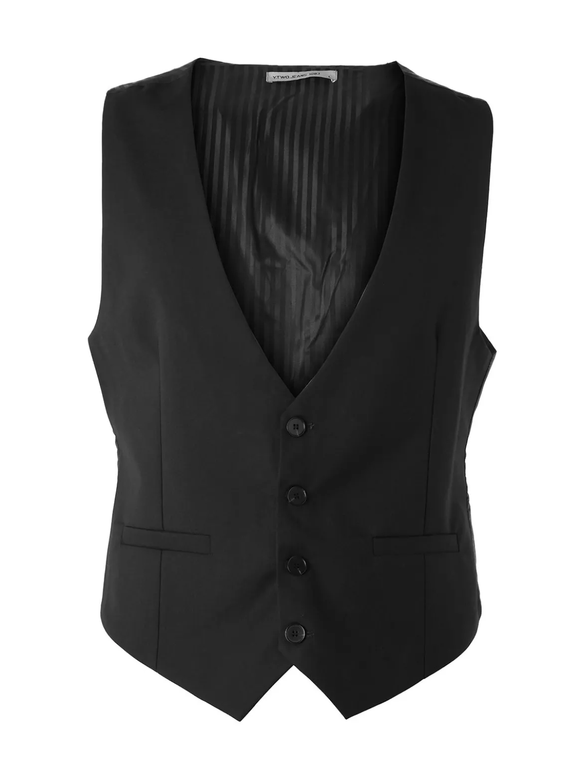 Y.T Jeans Gilet classico da uomo con bottoni - nero