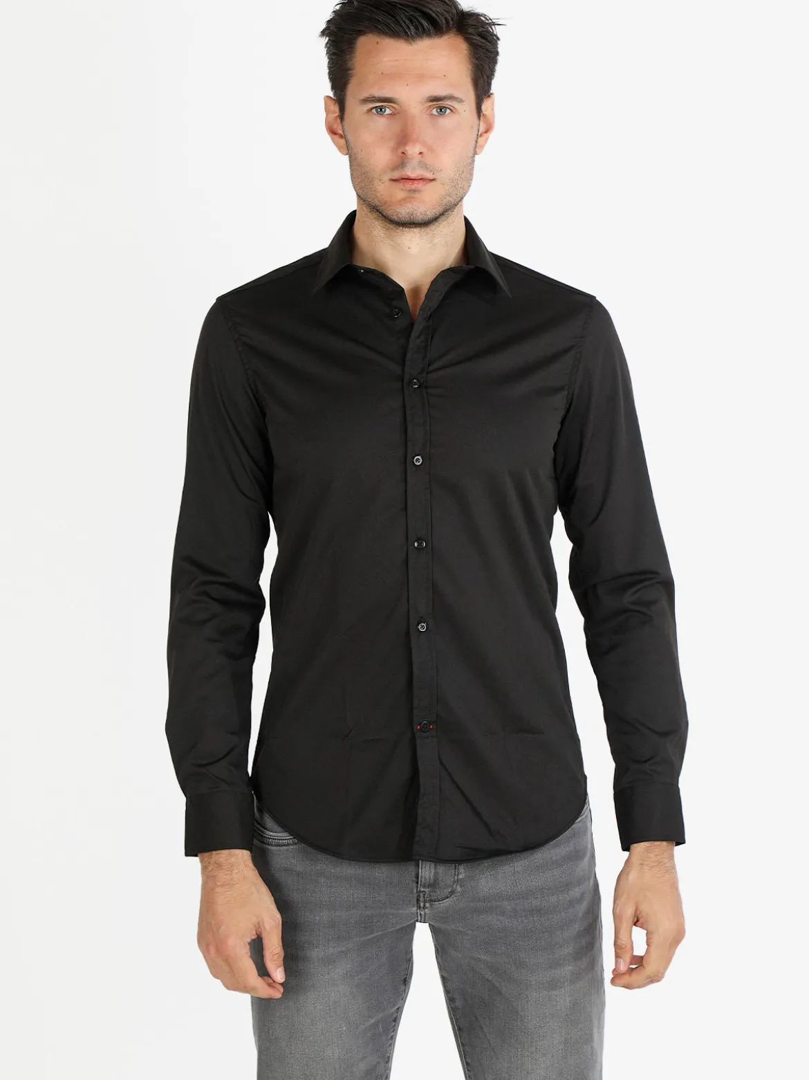 Y.Two Camicia da uomo slim fit a maniche lunghe