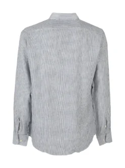 Y.Two Camicia in lino da uomo a fantasia rigata