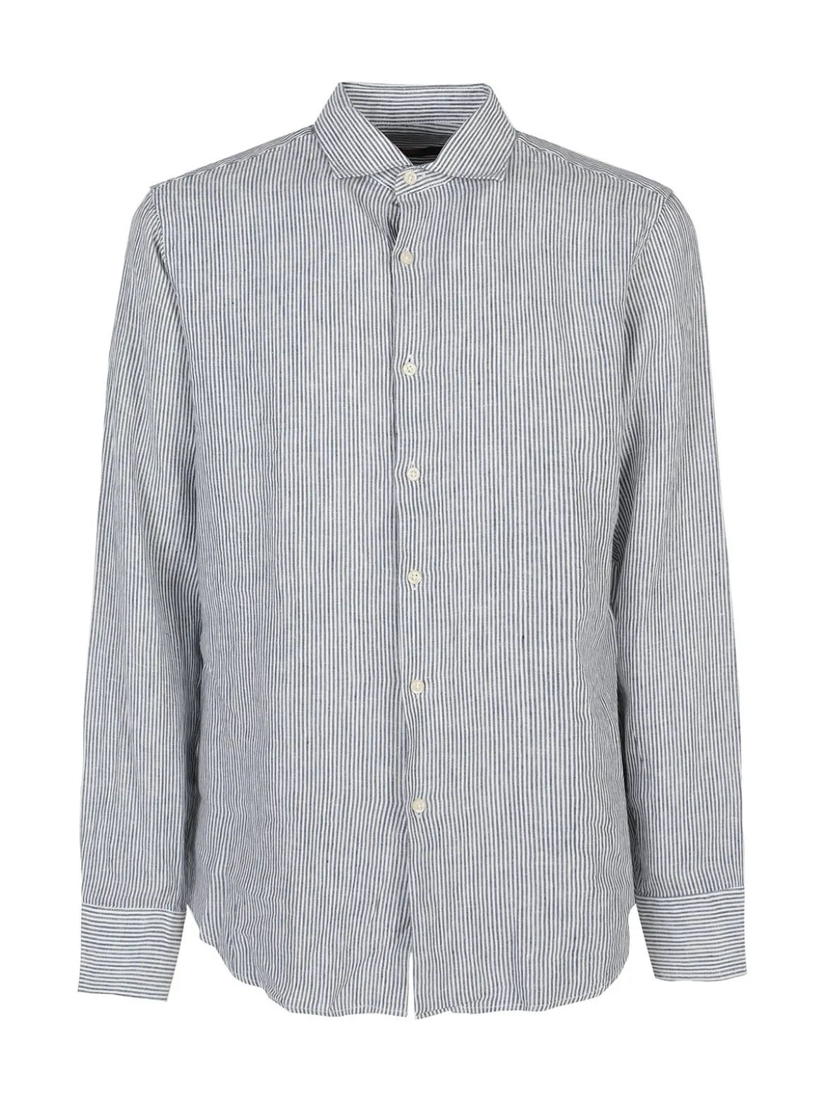 Y.Two Camicia in lino da uomo a fantasia rigata
