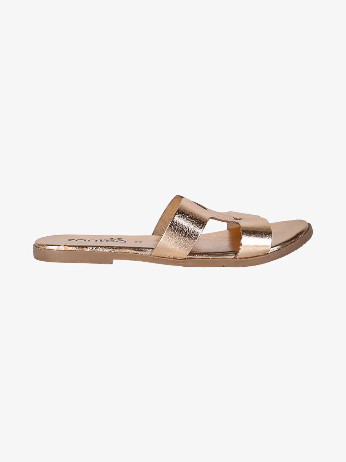 Zantea Ciabatte in pelle da donna con fascia ad H - rosa