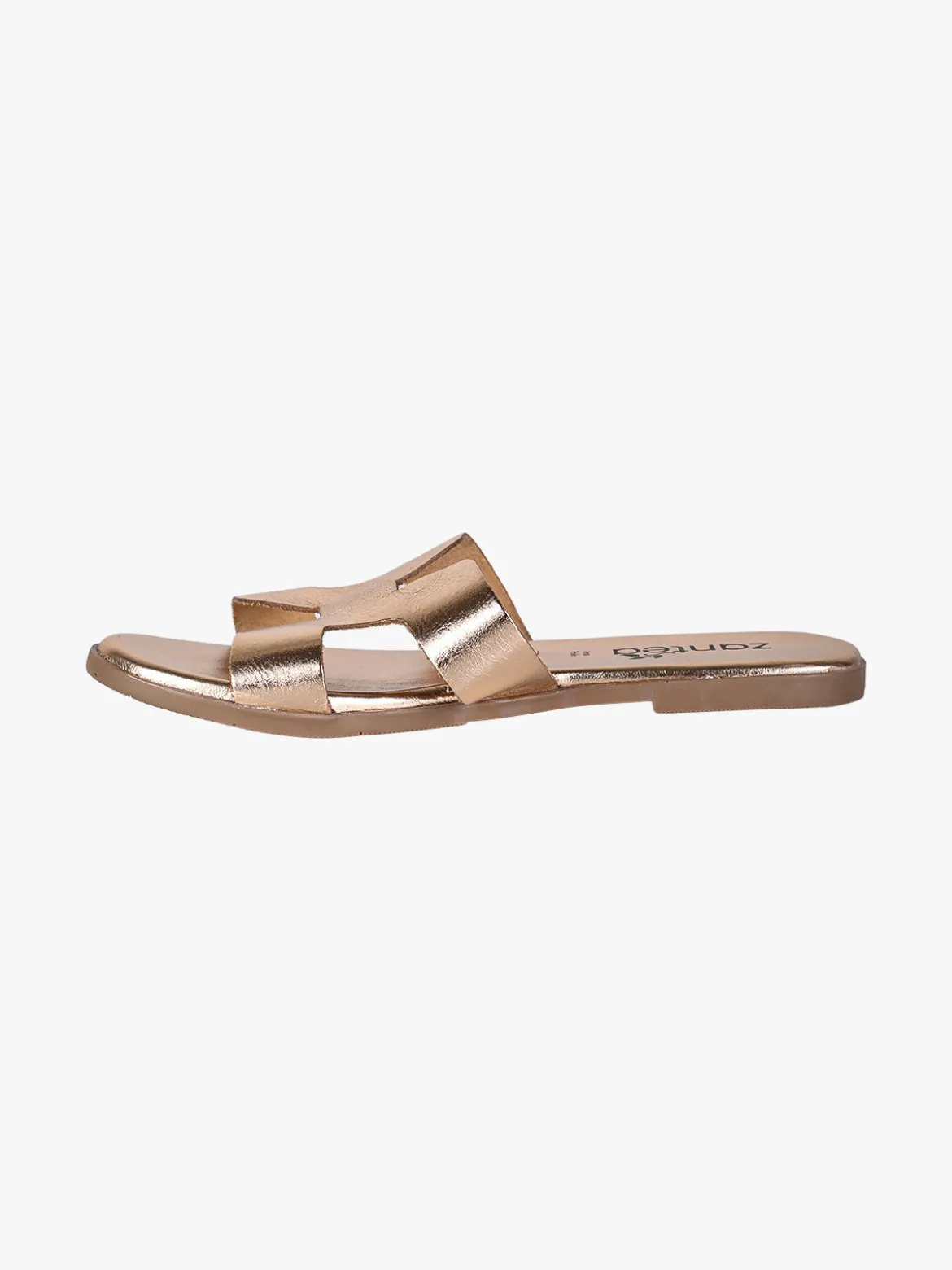 Zantea Ciabatte in pelle da donna con fascia ad H - rosa