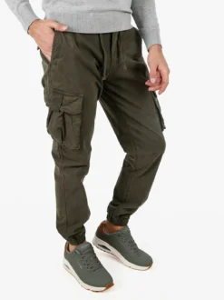 Zeta Pantaloni cargo da uomo con coulisse - militare