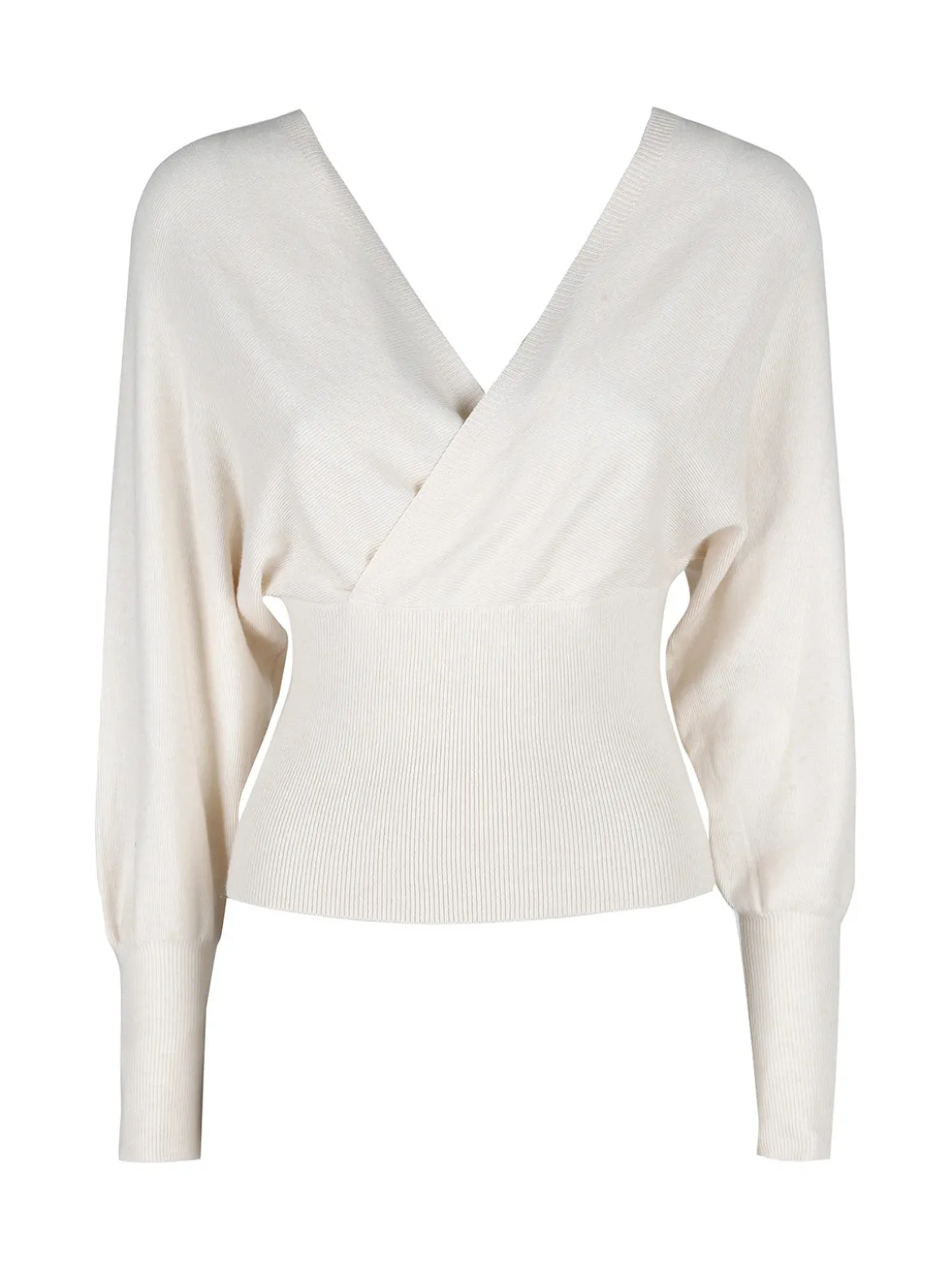 Z Studio Maglia donna con scollo a V e maniche a pipistrello